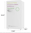 Frigidaire EFR331-WHITE 3.2 Cu ft Eraser Board Mini Compact Dorm Fridge (White) by CozyNest Decor