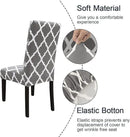 JQinHome Dining Chair Covers Set of 4, High Stretch Removable Washable Parsons Chair Slipcover for Home Party Hotel Wedding Ceremony (Grey White) by CozyNest Decor