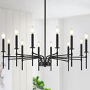 12 Light Black Chandelier Light Fixture, Modern Farmhouse Chandeliers for Dining Room Light Fixture, Metal Candle Pendant Chandelier for Foyer Entryway Stairs Living Room Bedroom Kitchen by CozyNest Decor