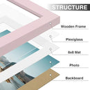 Vittanly 12x12 Picture Frame Set of 9 - Display 8x8 Photos with Mat or 12x12 Without Mat, Wall Mount Frames for Home Decor, Horizontal or Vertical (Pink) by CozyNest Decor