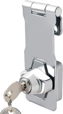 Alise Keyed Hasp Lock,4 Inch Safety Packlock Clasp Hasp Lock Latch with Lock,Door Hinge Lock with Keys Keyed Locking Hasp for Cabinets Closets Doors,Chrome by TinyTreasures Baby Boutique