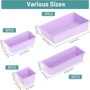 WOWBOX 25 PCS Plastic Drawer Organizer Set, 4 Sizes Desk Drawer Divider Organizers and Storage Bins for Makeup, Jewelry, Gadgets for Kitchen, Bedroom, Bathroom, Office, Purple by TinyTreasures Baby Boutique