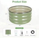 Galvanized Round Raised Garden Bed Outdoor-2Pack Raised Beds for Gardening| Metal Planter Box 2x2x1FT, Green by GreenHaven Gardens