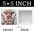 Highland Cow Hyacinth Flowers Decor, Highland Cow Bathroom Decor, Highland Cow Baby Decor, Highland Cow Nursery Decor, Wooden Box Decor Sign for Home Farmhouse Office Living Room Table Shelf Tiered by CozyNest Decor