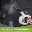 Pressurized Handheld Multi-Surface Natural Steam Cleaner with 12 pcs Accessories, Multi-Purpose Steamer for Home Use, Steamer for Cleaning Floor, Upholstery, Grout and Car (Grey) by TinyTreasures Baby Boutique