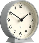 NEWGATE® M Mantel Echo Desk Clock | Modern Round Design | Posh Gray | Easy to Read Numbers | Contemporary Style for Desk, Table, Shelf or Bedside by CozyNest Decor