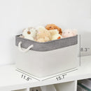 Organization and Storage Bins for Shelves - Large 4 Pack 16x12x8 inch Collapsible Storage Basket for Organizing, Fabric Storage Cubes for Box Closet Cloth Toy Nursery Books Kids (Grey & White) by TinyTreasures Baby Boutique