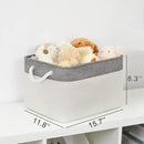 Organization and Storage Basket for Organizing - Large 4 Pack 16x12x8 inch Fabric Storage Cube Collapsible Baskets for Shelves, Storage Bins for Cloth Books (Grey & White) by CozyNest Decor