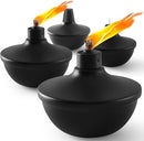 4 Pack Metal Table Top Torches,23.5 oz Citronella Torches for Outside,Refillable Flame Light Torch with Wicks and Covers for Party, Garden Decor,DIY