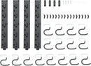 WellMade 64'' Adjustable Garden Tool Organizer, Garage Storage System with Hooks, Wall Mount Tool Organization Rack, Black by GreenHaven Gardens