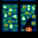 clothmile 3 Sheets Glow in The Dark Halloween Window Clings Luminous Halloween Window Stickers Removable Pumpkin Ghost Bat Wall Decor Glowing Window Clings for Scary Halloween Theme Party Decorations by CozyNest Decor