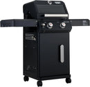 Monument Grills 2-Burner Foldable Stainless Steel Liquid Propane Gas Patio Garden Barbecue Grill with Clearview® Lid, Knob Control Mesa220 with BBQ Cover by GreenHaven Gardens