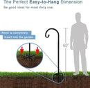 60 inch Outdoor Shepherd Hook with Upgraded 7 Prong Base (1 Pack), Adjustable Heavy Duty Garden Hanging Stake for Bird Feeder Solar Light Plant Hanger Wedding Decor, Matte Black by GreenHaven Gardens