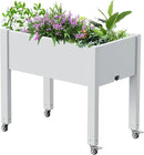Horticulture Raised Garden Bed with Legs, Divisible Raised Resin Planter Box for Backyard, Patio, Balcony, with 4 Legs, 4 Swivel Lockable Wheels(Ashen,30.04 * 17.72 * 28.9) by GreenHaven Gardens