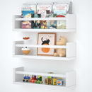 Nursery Floating Shelves for Kids Room, Set of 3 Wall Book Shelves for Kitchen Living Room, Book Shelf Wall Mounted for Baby Kids Bedoom Bathroom (White, 16inch Set 3) by TinyTreasures Baby Boutique