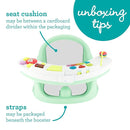 Infantino Music & Lights 3-in-1 Discovery Seat and Booster - Convertible Booster, Infant Activity Seat and Feeding Seat with Electronic Piano for Sensory Exploration, for Babies and Toddlers, Mint by TinyTreasures Baby Boutique