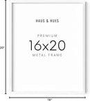 HAUS AND HUES White 16x20 Picture Frame - Modern Aluminum Wall Art Display - Minimalist, Lightweight 16x20 White Frame for Art Prints, Photos, Posters - Ready-to-Hang Vertically & Horizontally by CozyNest Decor