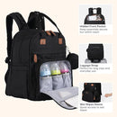 BabbleRoo Extra Large Diaper Bag Backpack, Expandable Baby Bag with Up to 50% More Capacity - Travel Essentials Baby Bag Tote with Changing Pad, Stroller Straps & Pacifier Case - Unisex, Black by TinyTreasures Baby Boutique