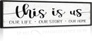 This is Us Sign Wall Decor: Family Wall Signs Rustic Farmhouse Living Room Country House Hanging Framed Wall Plaques,This is Us Our Life Our Story Our Home Quotes Wall Decor 12" x 40" by CozyNest Decor