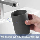 Matte Grey Toothbrush Holders - Ceramic Toothpaste Holders Set, Reusable Toothbrush Cup, Bathroom Counter Organizer by CozyNest Decor