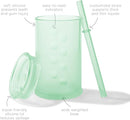 Olababy Clear View Silicone Training Cup with Straw Lid | Toddler Sippy Trainer 12mo+ | Unbreakable Water Drinking Cups for Kids 2yr+ | Baby Led Weaning & Feeding Supplies (Mint, 9 oz) by TinyTreasures Baby Boutique