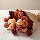 Fall Flowers, Burnt Orange Faux Kiku Flowers Artificial 10 Stems + Eucalyptus, Fake Silk Mums Fall Floral Centerpiece, Autumn Decor, Terracotta Mini Balls Faux Stems For Vase, Decoración de Otoño by CozyNest Decor