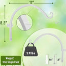 FEED GARDEN 2 Pack 12 Inch Hanging Plant Bracket Wall Hooks Decorative Plant Hangers for Outdoor Hanging Bird Feeders, Wind Chimes, Plant Baskets, White by GreenHaven Gardens