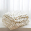 WESHIONGOO Chunky Knit Throw Blanket 50"×60" Knitted Throw Blankets for Couch Bed Fluffy Soft Blanket with Jumbo Chenille Yarn Thick 100% Handmade (Cream White) by CozyNest Decor