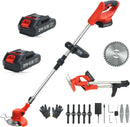 Cordless Weed Wacker,Electric Weed Eater,2 Batteries,Grass Trimmer Cordless,Weed Erimmer Red by GreenHaven Gardens