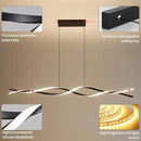 Modern Ceiling Chandelier Light, Acrylic Anti Flicker Pendant Lamp with Remote Control Dimmable 3 Color Mode & Brightness (Warm Cool Neutral Light) for Kitchen Bar Walnut 57in by CozyNest Decor