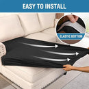 H.VERSAILTEX Velvet Stretch Individual Chaise Cover Sectional Couch Covers for L Shaped Sofa Both Left/Right Furniture Protector Seat Cushion Sofa Cover (1 Piece Chaise Cover, Black) by CozyNest Decor
