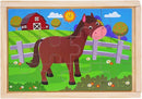 OLYDAUS Wooden Jigsaw Puzzles - Farm and Wild Animals - Set of 8 Puzzles - Preschool Kids and Toddlers Age 3 4 5 by TinyTreasures Baby Boutique