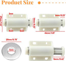 2 Pack Magnetic Touch Latch, Cabinet Push Open Catches Magnet Push Release Latches Hardware for Kitchen Cabinet Drawer Cupboard Closet Door (White) by TinyTreasures Baby Boutique