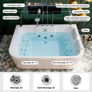 Nuvia 61-Inch 2-Person Acrylic Whirlpool Massage Bathtub With 16 Water Jets And LED Lights (SAK15780) by SAKSBY WHOLESALE