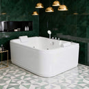 Nuvia 61-Inch 2-Person Acrylic Whirlpool Massage Bathtub With 16 Water Jets And LED Lights (SAK15780) by SAKSBY WHOLESALE