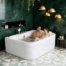 Nuvia 61-Inch 2-Person Acrylic Whirlpool Massage Bathtub With 16 Water Jets And LED Lights (SAK15780) by SAKSBY WHOLESALE