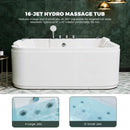 Nuvia 61-Inch 2-Person Acrylic Whirlpool Massage Bathtub With 16 Water Jets And LED Lights (SAK15780) by SAKSBY WHOLESALE