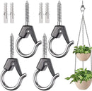 BeneLabel 4Pcs Wall Mount Ceiling Plant Hanger Hooks, Outdoor Hanging Brackets for Hanging Plant Light Outdoor Wire Fairy Lights Wind Chimes Bird Feeders, Safety Buckle Design, 4 1/4" by GreenHaven Gardens