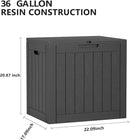 36 Gallon Outdoor Deck Box,Storage Lockable Waterproof Patio Furniture,Garden Tools,Cushions,Pool Accessories Outside Storage Resin Box(Black) by GreenHaven Gardens