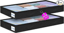 punemi Under Bed Storage Containers, Below 4 Inches Tall Low Profile Foldable Under Bed Storage,No Structure, Soft Fabric Blanket Storage and Clothing Storage with Zipper, 2 Pack, 20x40x3.7in, Black by CozyNest Decor