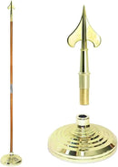 Super Tough Indoor Flag Pole kit 9ft - Army Spear - Gold Texture Base - Aluminum Flagpole with Brass Finish - Heavy Duty Inside House Flagstaff - Interior Shaft and Stand - No Ensign Included by GreenHaven Gardens