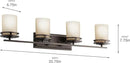 Kichler Hendrik 33.75" 4 Light Vanity with Light Umber Etched Glass Olde Bronze® by CozyNest Decor