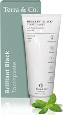 Terra & Co. Brilliant Black Hydroxyapatite Toothpaste for Whitening Teeth – USA-Made - Natural Remineralizing Toothpaste, Fluoride-Free, Vegan, SLS-Free, Low Abrasion – Mint, 3.4 oz by CozyNest Decor