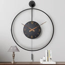 Large Modern Wall Clock,34.6×24 Inch Big Metal Minimalist Arabic Numeral Dial,Decorative Farmhouse Pendulum Wall Clocks with Walnut Pointers forLiving Room Decor, Office,Dining Room by CozyNest Decor