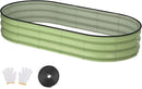 Raised Garden Bed, 6x3x1ft Galvanized Outdoor Planter Beds with Safety Edging and Gloves, Oval Metal Planter Box for Gardening Vegetables Flowers Herb by GreenHaven Gardens