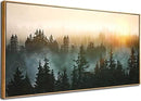 Large Artwork Foggy Forest Canvas Wall Art Landscape Mountain Painting Wall Art for Bedroom Living Room Kitchen Office Framed Wall Art 30x60 Inch by CozyNest Decor