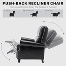 UIXE Pushback Recliner Chair, PU Leather Armchair Push Back Accent Chair for Living Room, Rivet Trim Club Chair Home Theater Overstuffed Single Sofa Bedroom Reading Seat - Black by CozyNest Decor