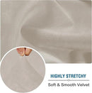 H.VERSAILTEX Velvet Stretch Individual Chaise Cover Sectional Couch Covers for L Shaped Sofa Both Left/Right Furniture Protector Seat Cushion Sofa Cover (1 Piece Chaise Cover, Oatmeal)