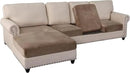 PrinceDeco Sectional Couch Covers 4 Pieces Couch Covers for Sofa Velvet Separate Couch Cover L Shape for Left/Right Chaise(3 Seater + 1 Chaise,Taupe) by CozyNest Decor