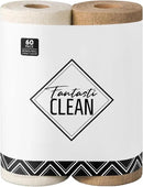 Fantasticlean Microfiber Cleaning Cloth Roll -60 Pack, Tear Away Microfiber Towels, 12" x 12", Reusable, Washable, Scratch Free, Ultra Absorbent Dish Rags for Car, Home, Garage or Shop (Beige & Tan) by CozyNest Decor